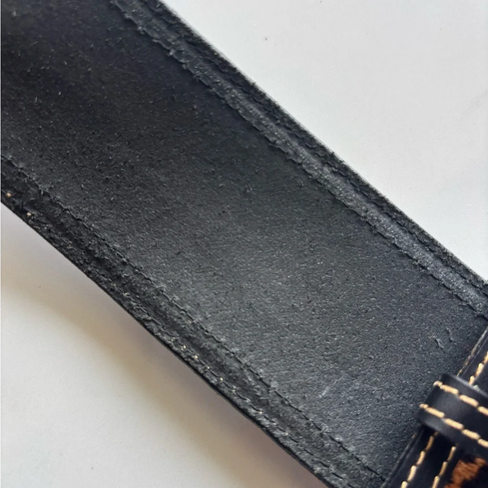 Vintage Neiman Marcus M in Italy, Leather Leopard Print Belt Size M, 33” - Picture 9 of 9